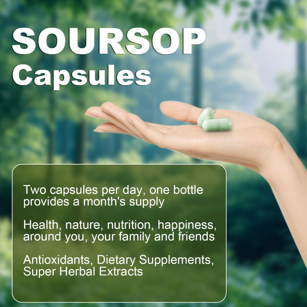 Herbal Supplement with CLEI Label, Soursop Graviola 24-in-1 Capsules, 60 Count, One or Two Bottles