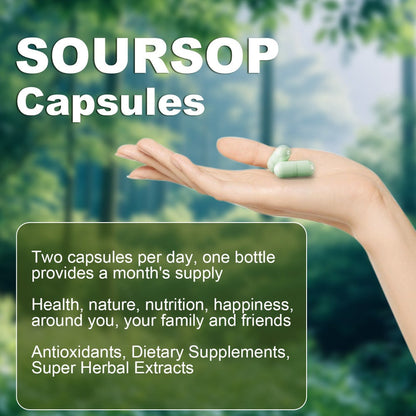 Herbal Supplement with CLEI Label, Soursop Graviola 24-in-1 Capsules, 60 Count, One or Two Bottles