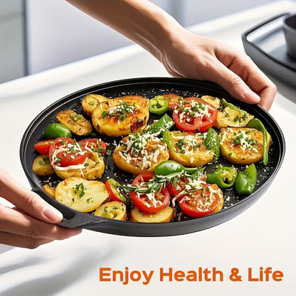 28cm Cast Iron Skillet Bundle with Barbecue Tongs and Optional 304 Stainless Steel Box in 2- or 3-Piece Sets