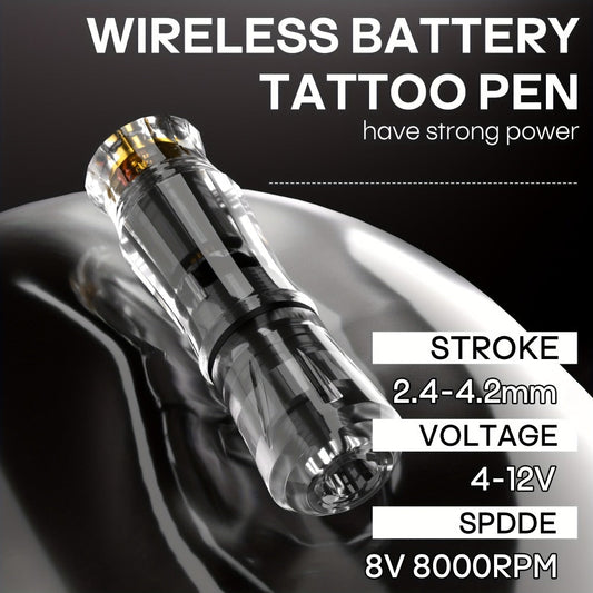 Rotary Tattoo Machine Kit Complete Set with 1400mAh Wireless Battery Digital Display 10 Cartridge Needles 6 Inks Practice Skin for Beginners & Professional Artists