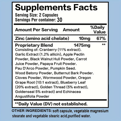 Colon Cleanse Supplement with Black Walnut Hull & Wormwood Powder for Gut Detox Parasite Cleanse Intestinal Health & Digestive Support — Natural Herbal Formula 60 Softgels 30-Day Supply Women & Men