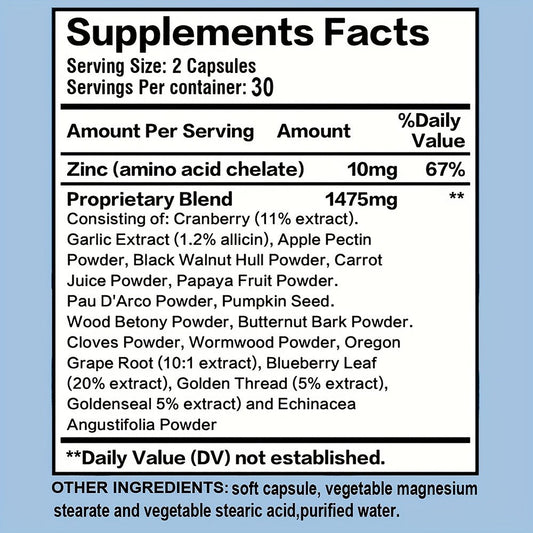 Colon Cleanse Supplement with Black Walnut Hull & Wormwood Powder for Gut Detox Parasite Cleanse Intestinal Health & Digestive Support — Natural Herbal Formula 60 Softgels 30-Day Supply Women & Men