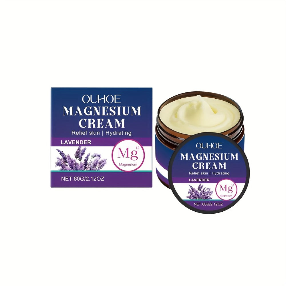 Body Cream OUHOE Magnesium Lavender 60g Jars in a Two-Piece Boxed Set for External Massage Use