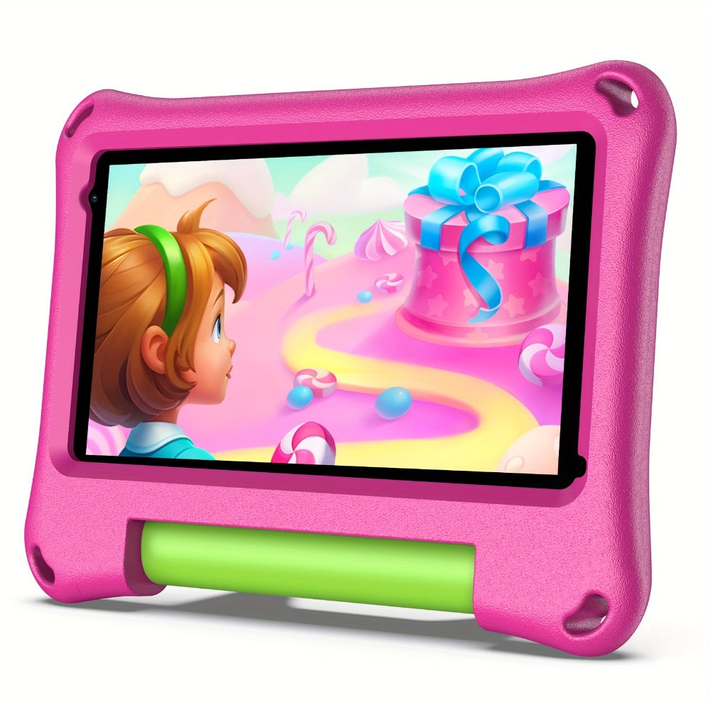 PRITOM Toddler Tablet 7 Inch Android 13, 4GB RAM 32GB ROM 1TB Expandable Storage, Dual-Band WiFi Quad-Core HD IPS Screen, Parental Control Educational Silicone Protective Case, Kids Tablet for Ages 3-10 – Blue Pink