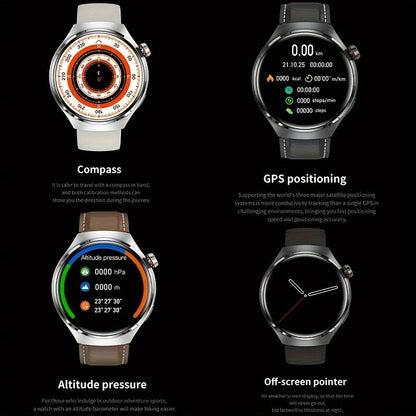 Smart Watch 360x360 Round Display with GPS, NFC, Wireless Calling and Five Strap Options for Men