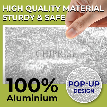 200-Count Pre-Cut Aluminum Foil Sheets, 9 x 10.75 Inch Pop-Up Box for Cooking and Food Storage