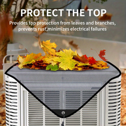 Outdoor Air Conditioner Top Cover, 26 x 26 Inch Mesh Panel with Four Elastic Hook Cords Pictured