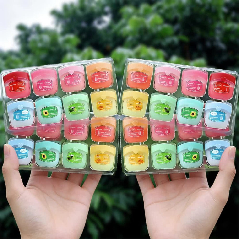 Lip Gloss Bulk Set 32 Pcs Fruit Flavored Moisturizing Lip Mask & Primer for Dry Chapped Lips – Hydrating Nourishing Lip Care Gift Pack for Women Girls Party Favors Stocking Stuffers