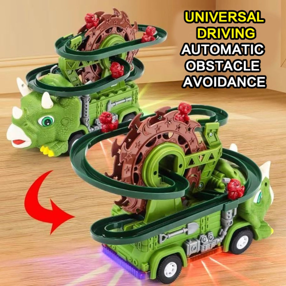Toddler Dinosaur Track Set Orbital Triceratops Electric Stair Slide Roller Coaster Toy with Lights & Music | Sensory Learning Toy for Boys Ages 1 2 3 | Best Toddler Birthday Christmas Gift