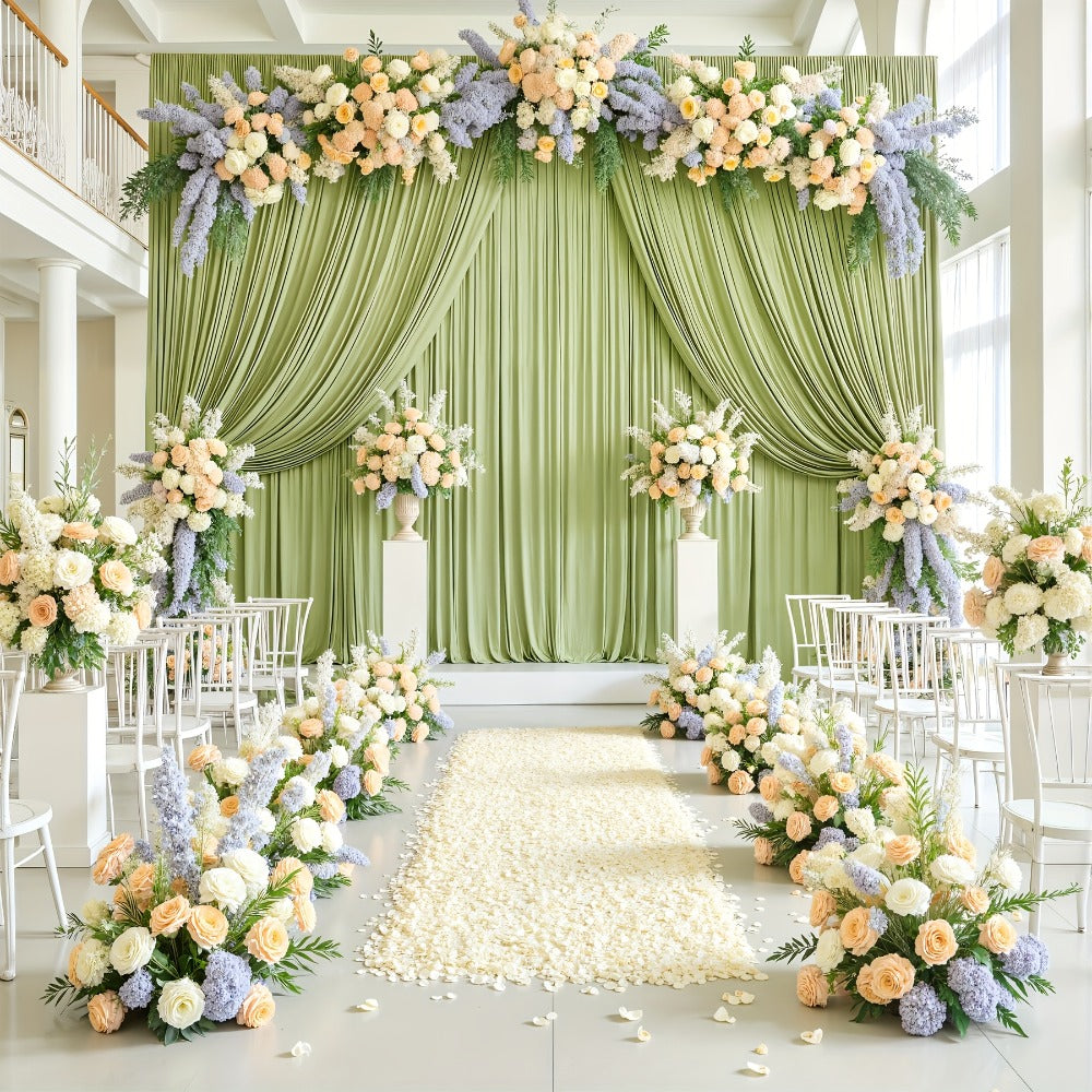 Backdrop Curtains 4 Pack 59x118 Inch – Wrinkle-Resistant Non-Transparent Party Decoration Fabric with Pole Pocket, Machine Washable & Reusable for Wedding, Birthday, Christening, Graduation & Holiday Events