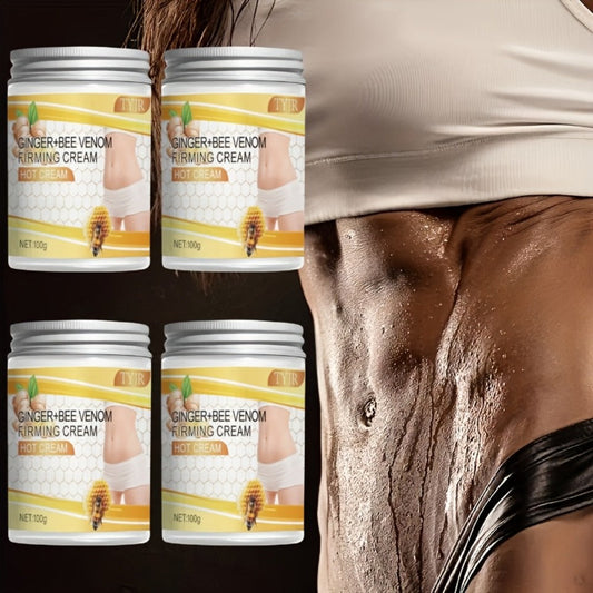 Body Firming Cream 4 Pack with Glycerin and Vitamin E 100g Each - Moisturizing Toning Lotion for Abdomen Arms Legs Back Waist Skin Tightening All Skin Types Daily Care