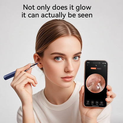 Rechargeable Camera Ear Cleaning Set with LED Light, Silicone Tips, Storage Case and Creamy White or Blue Finish