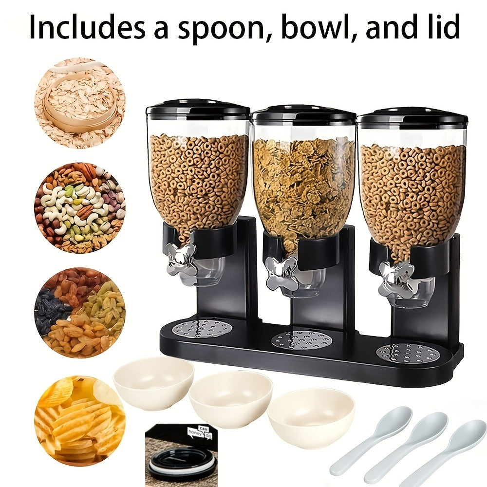 Dry Food Dispenser & Candy Organizer with Spoon Bowl Lid, Countertop Snack Container for Pantry Kitchen 17.5 Oz