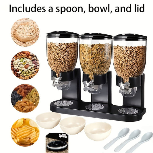 Dry Food Dispenser & Candy Organizer with Spoon Bowl Lid – Countertop Snack Container for Pantry Kitchen 17.5 Oz