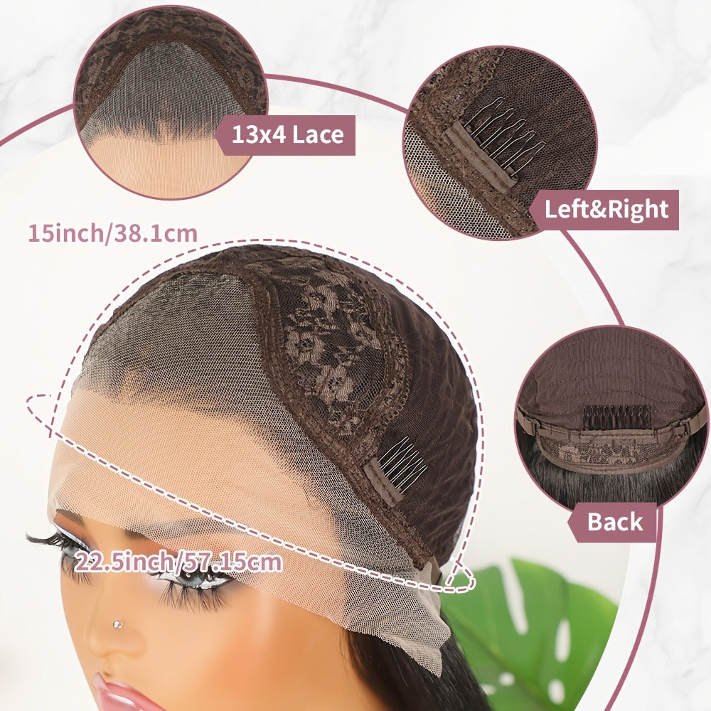 HD Lace Body Wave Wig 13x4 180% Density Human Hair Pre Plucked Glueless Natural Hairline for Women | Natural Black 24 Inch | Beginner Friendly Daily Wear