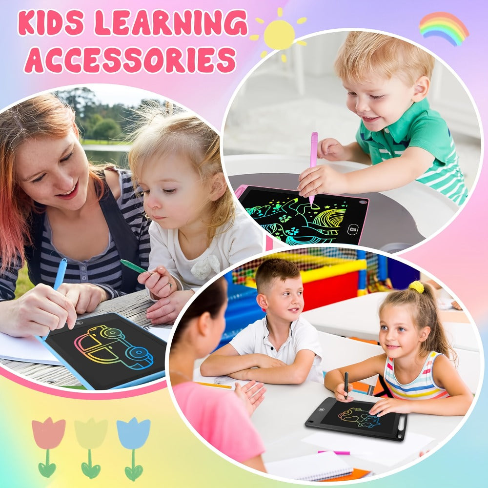 LCD Drawing Tablet, 8.5 Inch Reusable Doodle Pad for Kids, Battery-Powered Educational Toy