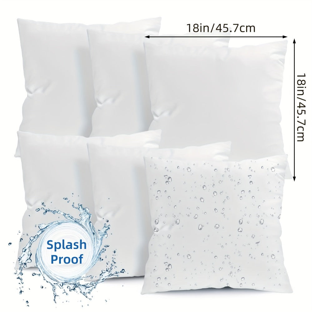 Outdoor Pillow Inserts 4/6 Pack – Soft Microfiber Fill, Waterproof & Fluffy Throw Pillow Inserts for Sofa Bed Couch, 12x20 18x18 20x20 Inch