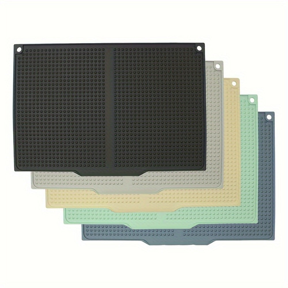 XL Kitchen Countertop Drying Mat 17.72x12.2 Inch Heat Resistant 446°F Anti-Slip Splash-Proof Drain Pad, Dishwasher Safe Sink Stove Drying Pad Easy to Clean Space-Saving