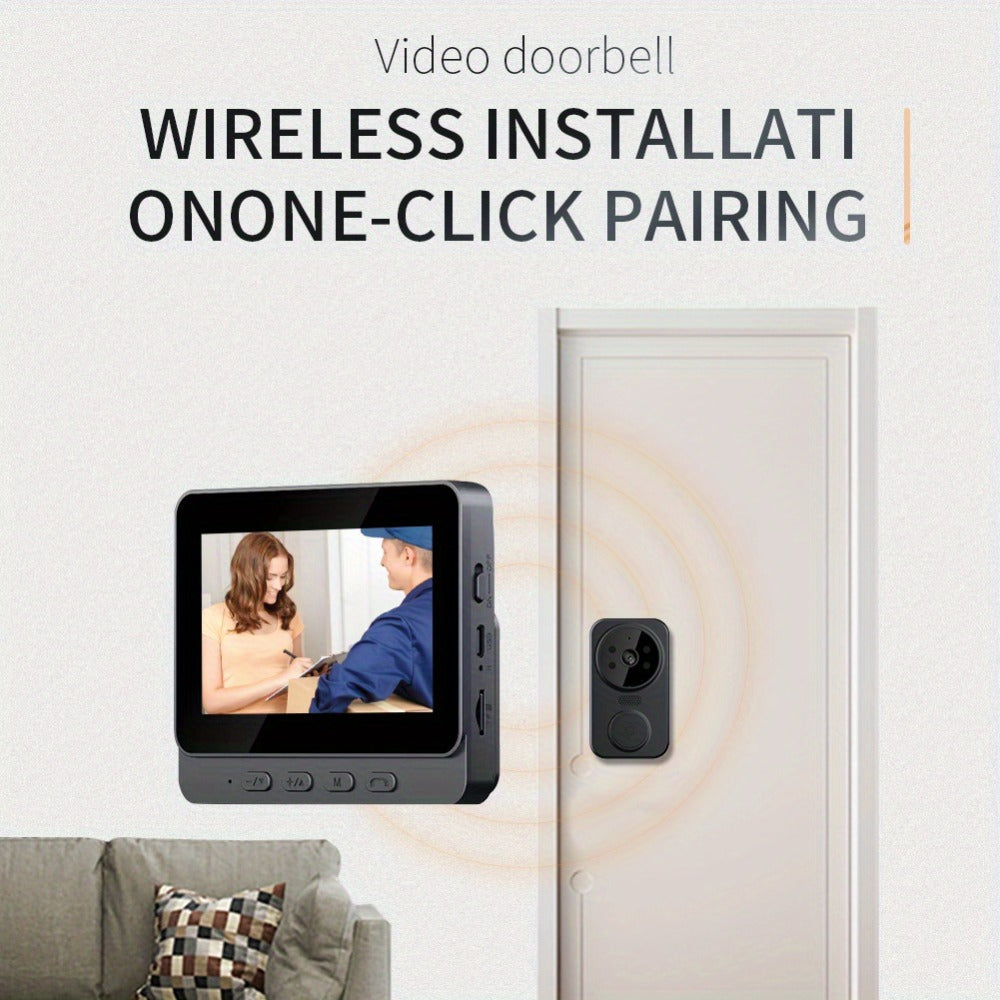 No WiFi Video Doorbell with 4.3" Indoor Monitor 1080P FHD, 120° Wide Angle, 850nm Night Vision, Two-Way Video Intercom