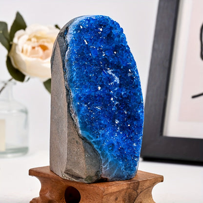 Purple Crystal Geode-Style Decor Cluster with Three Weight-Range Options and Polished Display Edges