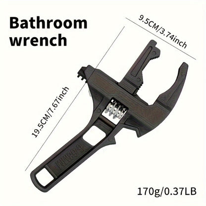 Adjustable Double-Ended Bathroom Wrench for Sink, Faucet and Pipe Work in Black or Silver Finish