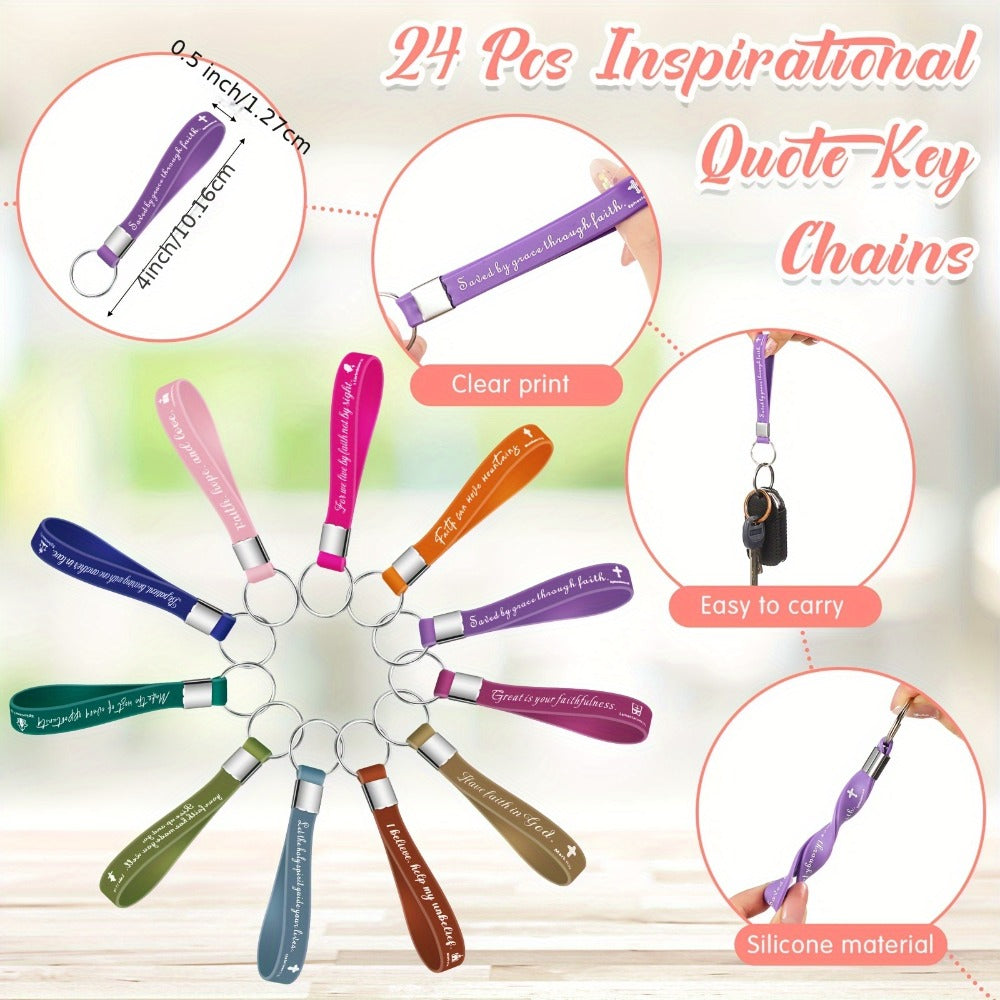 Seventy-Two-Piece Religious Stationery Gift Set with Notebooks, Ballpoint Pens and Quote Keychains