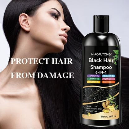 Hair Color Shampoo, MIAOFUTONG 6-in-1 100ml Black Color Bottle with a Single-Bottle Option