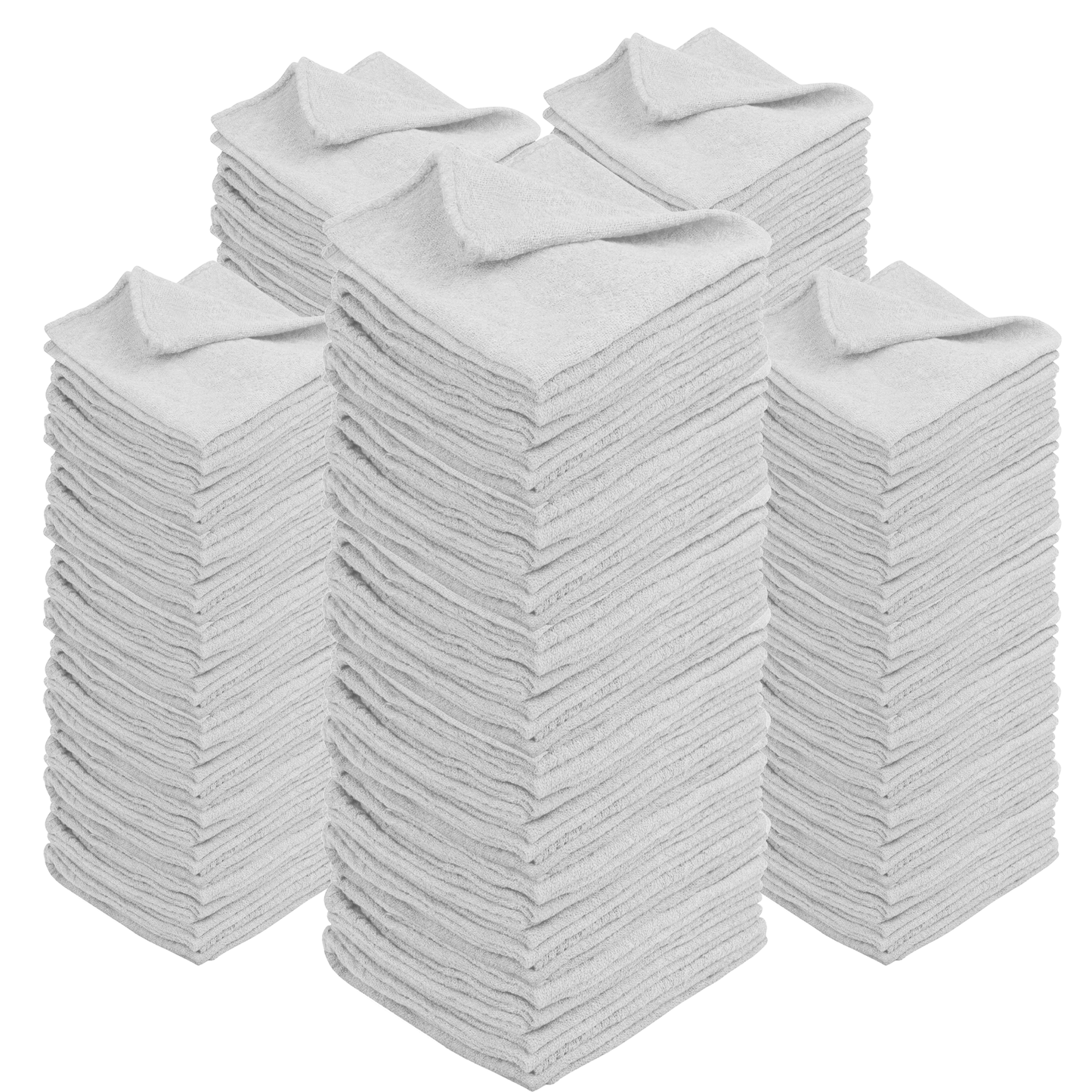 Cotton Shop Rags in 12 x 14-Inch Size, Red, White or Navy Blue with 50 to 500-Piece Pack Options