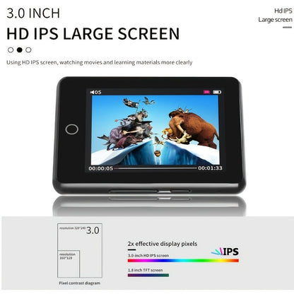 HiFi Touchscreen MP3 Player 2.4" IPS HD Display, Music & Video Playback, E-Book Reader, Voice Recorder, 128GB Expandable Storage, Portable Digital Audio Player for Running Travel Learning