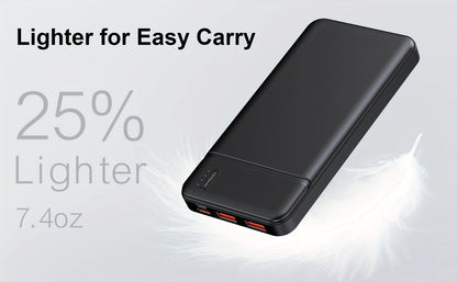 Power Bank 10000mAh 5V for Heated Clothing with PD 22.5W Charging in Black or White Battery Pack