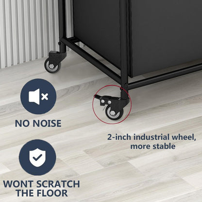Laundry Hamper Cart with 4-Bag Sorter, Heavy-Duty Rolling Lockable Wheels & Removable Bags — Laundry Basket Organizer for Bedroom, Bathroom & Laundry Room | Beige, Gray, Black, Assorted