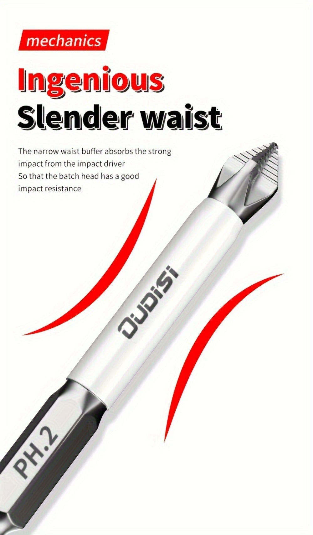 Six-Piece PH2 Magnetic Screwdriver Bit Set in 25, 50, 65, 70, 90 and 150 mm Lengths for Drills and Drivers