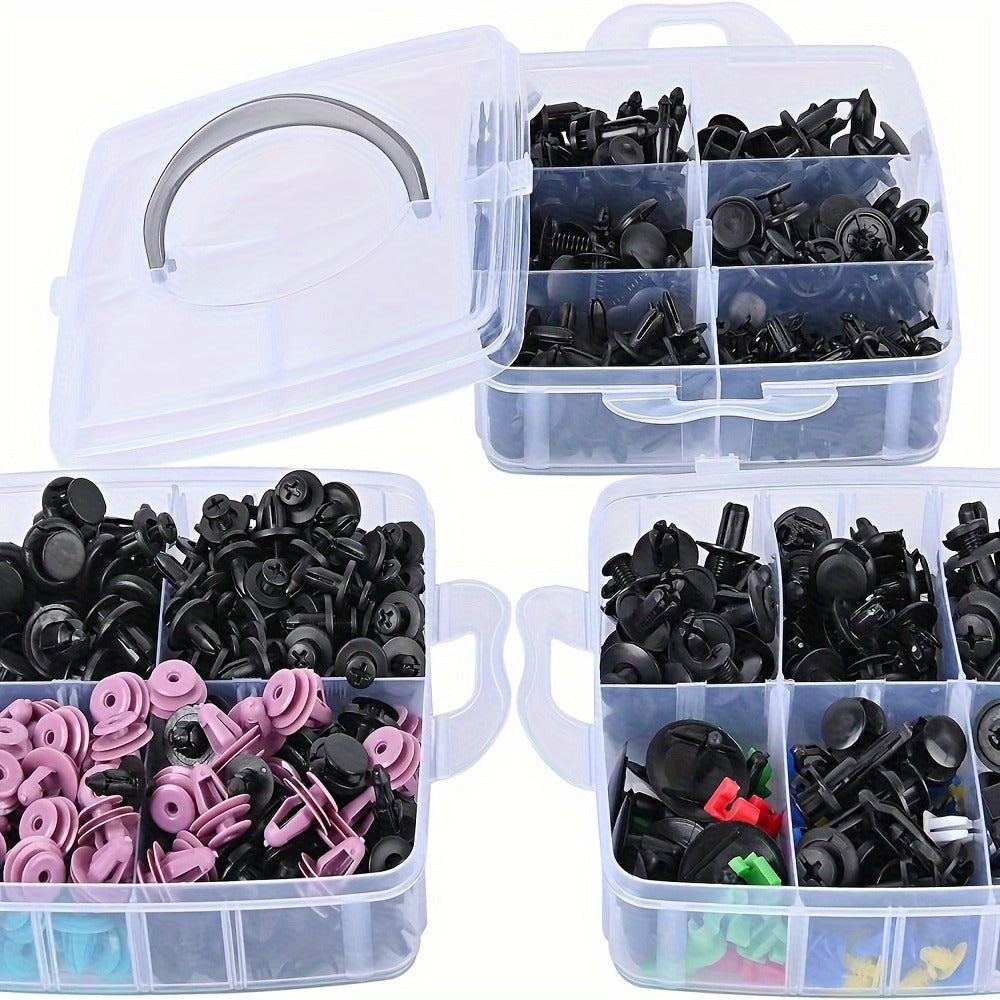Car Bumper Screw & Rivet Repair Kit 725-Piece – Universal Plastic Clips, Nuts & Fasteners for Bumper, Wing & Interior Body Panels, Includes 680 Rivets + 45-Piece Tool Set