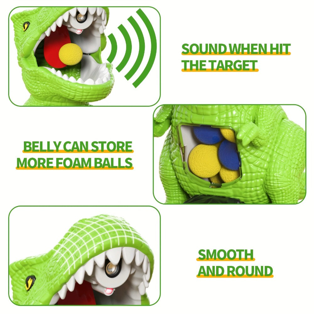 Dinosaur Shooting Game Toy with Sound Light & Spray – Movable Dino Target Launcher Set with Foam Bullets & Goggles for Boys Kids Ages 3+, Indoor Outdoor Blaster Birthday Gift