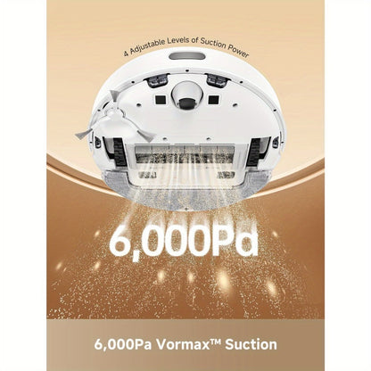 Dreame D10 Plus Gen 2 Self-Emptying Robot Vacuum & Mop Refurbished – 6000Pa Suction | 90-Day Base | LiDAR Navigation | Obstacle Avoidance | Wi-Fi App & Voice Control | Smart Floor Cleaner for Home