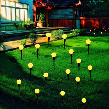 Solar LED Garden Path Lights 30pcs Bubble Shape | Auto On at Night | Waterproof Outdoor Stake Lights | Colorful & Warm White | Lawn Landscape Lights for Garden Patio Wedding Party Festival
