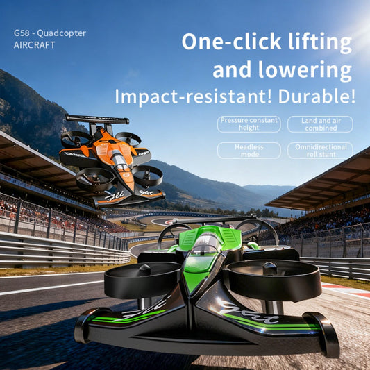 2-in-1 Mini RC Car and Drone Combo Dual Mode Switch One-Touch Takeoff Stable Hover Racing Mode Headless Mode 360° Aerial Flips Dual Batteries | RC Toy Gift for Kids Boys Girls | Birthday Christmas
