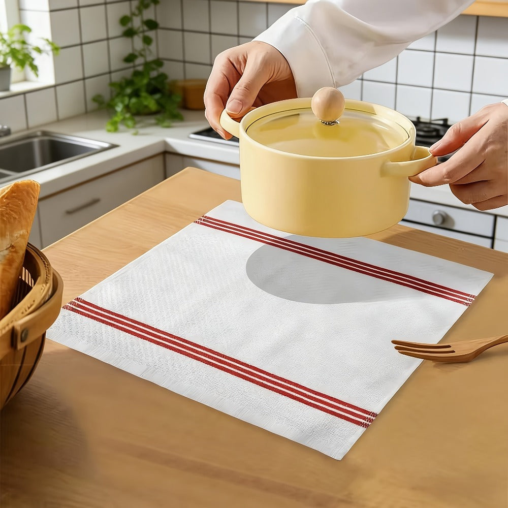 Twelve-Piece Cotton Kitchen Towel Set with Six 15 x 25-Inch Hand Towels and Six 12 x 12-Inch Washcloths