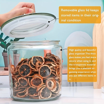 Two-Piece Round Glass Pantry Jar Set with Flip-Top Lids for Cookies, Candy and Pasta Storage