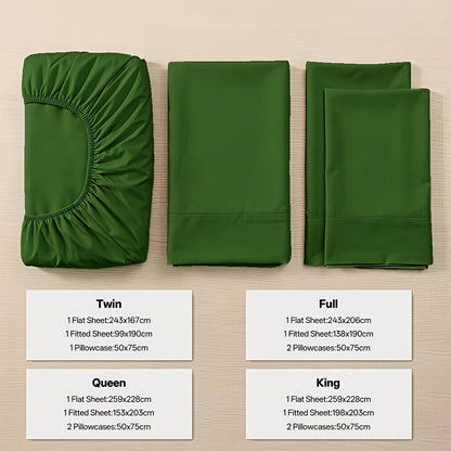 Bed Sheet Set 6-Piece Bamboo-Viscose Microfiber Blend with Twill Weave and 40–44 cm Pocket