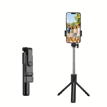 27.16-Inch Compact Selfie Stick Tripod with Integrated Light, Rotating Clamp, Remote and Two Colors
