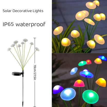 Solar Garden Path Lights IP65 Waterproof Outdoor Stake Lights 32/64 LED Warm White for Lawn Yard Walkway Wedding Christmas Halloween Decoration
