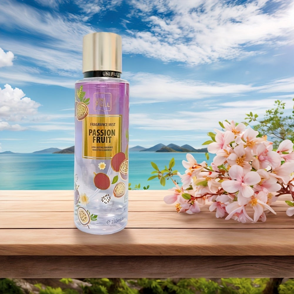 UNIFULL Fragrance Body Mist, 250ml Spray Bottle with Gold-Tone Cap in Twelve Floral and Fruit Scents