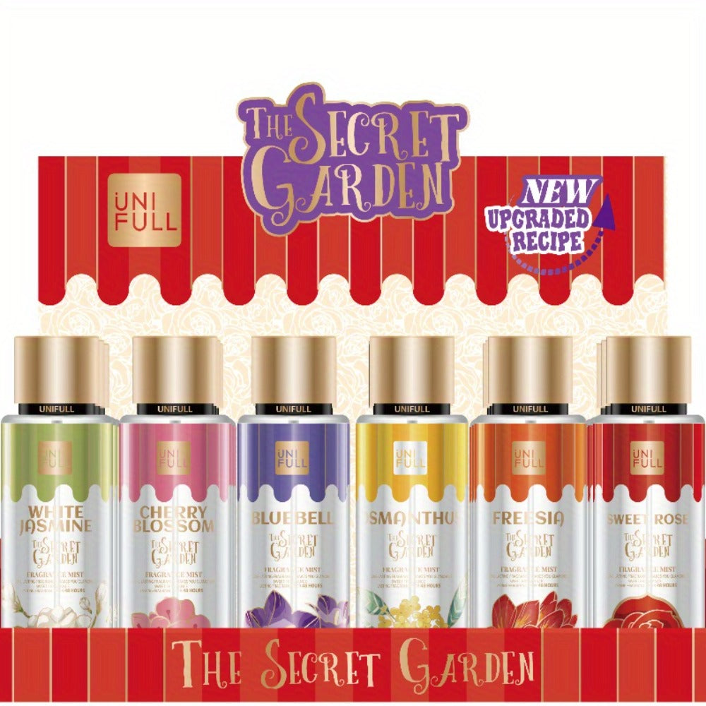 UNIFULL Fragrance Body Mist, 250ml Spray Bottle with Gold-Tone Cap in Twelve Floral and Fruit Scents