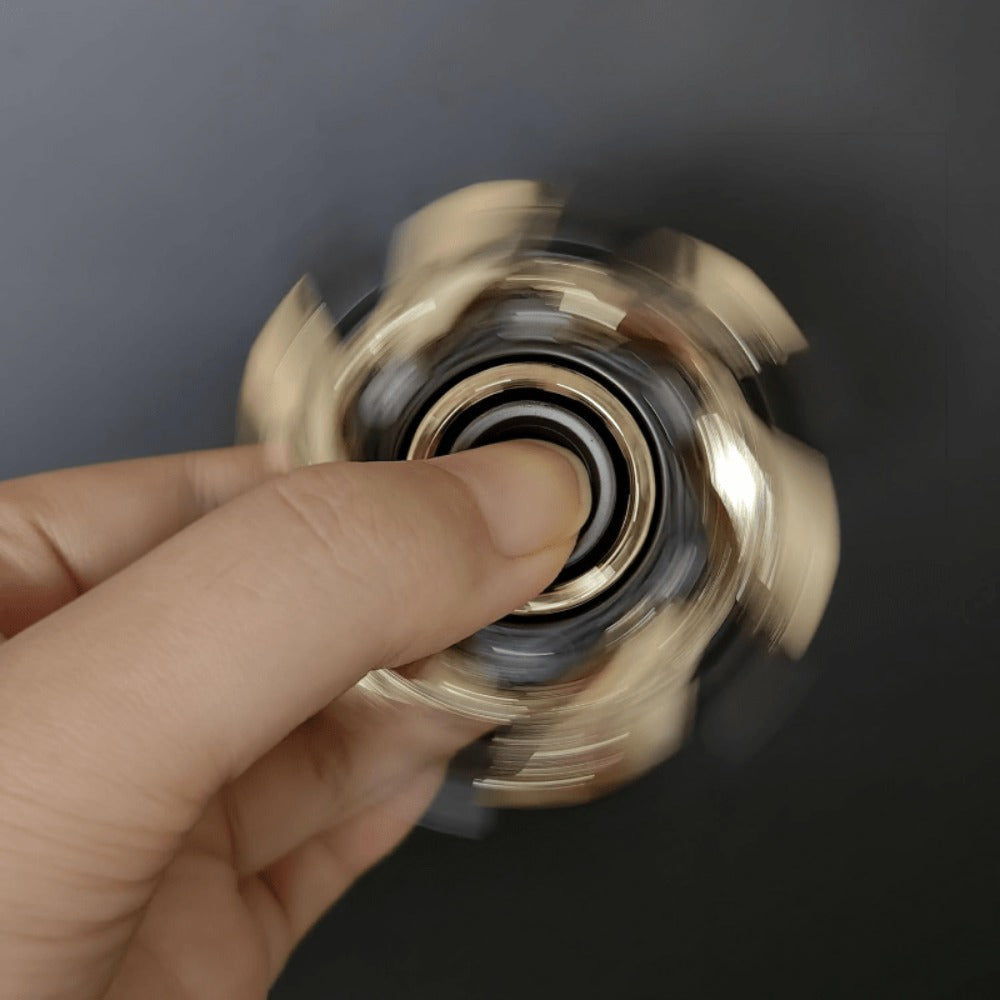 Adult Metal Fidget Spinner with Four Finish Options, 50 mm Diameter, Hex Key and Adjustable Blade Hardware