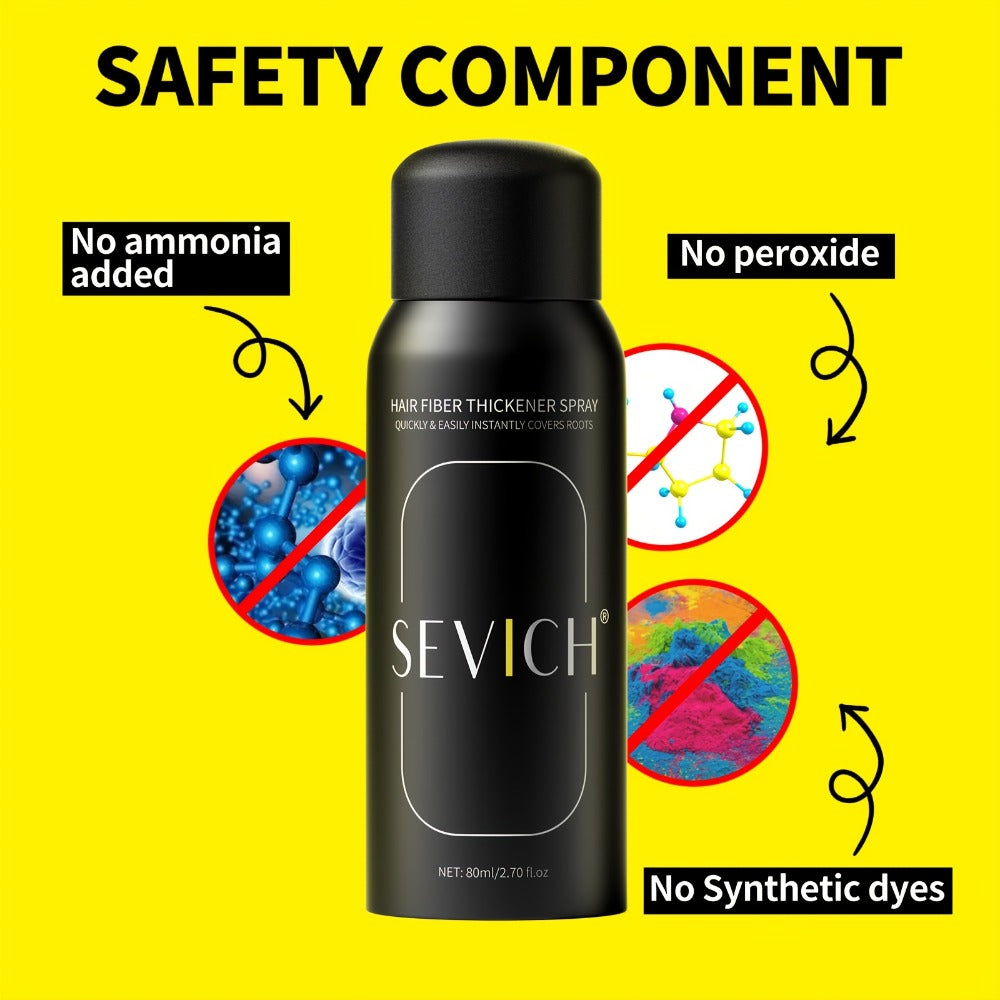 Root Cover Up Spray 80ml Instant Gray Hair Concealer with Plant-Based Fibers | Transfer-Resistant No-Mark Formula | Thicker Fuller Hair Appearance | Black & Dark Brown
