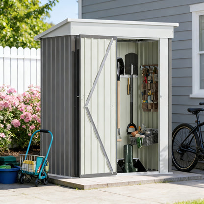 Garden Storage Shed | Metal Lockable Tool Backyard Waterproof Compact