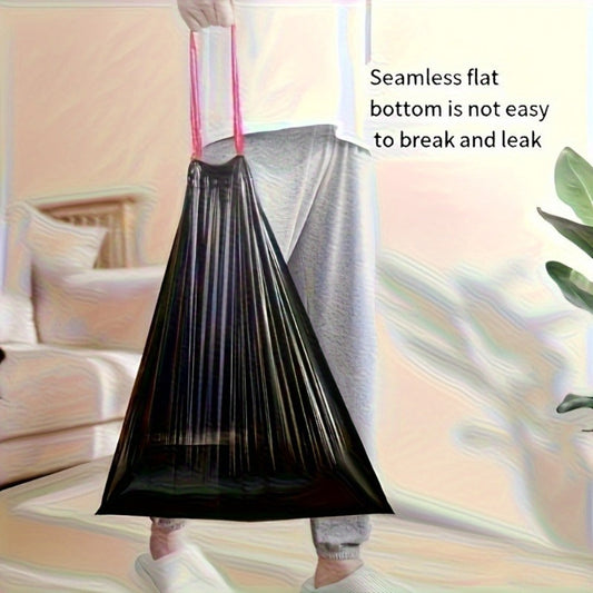 Drawstring Trash Bags 100 Count – 5 Rolls Black Heavy Duty Leak Proof Garbage Bags for Kitchen Bathroom Bedroom Outdoor