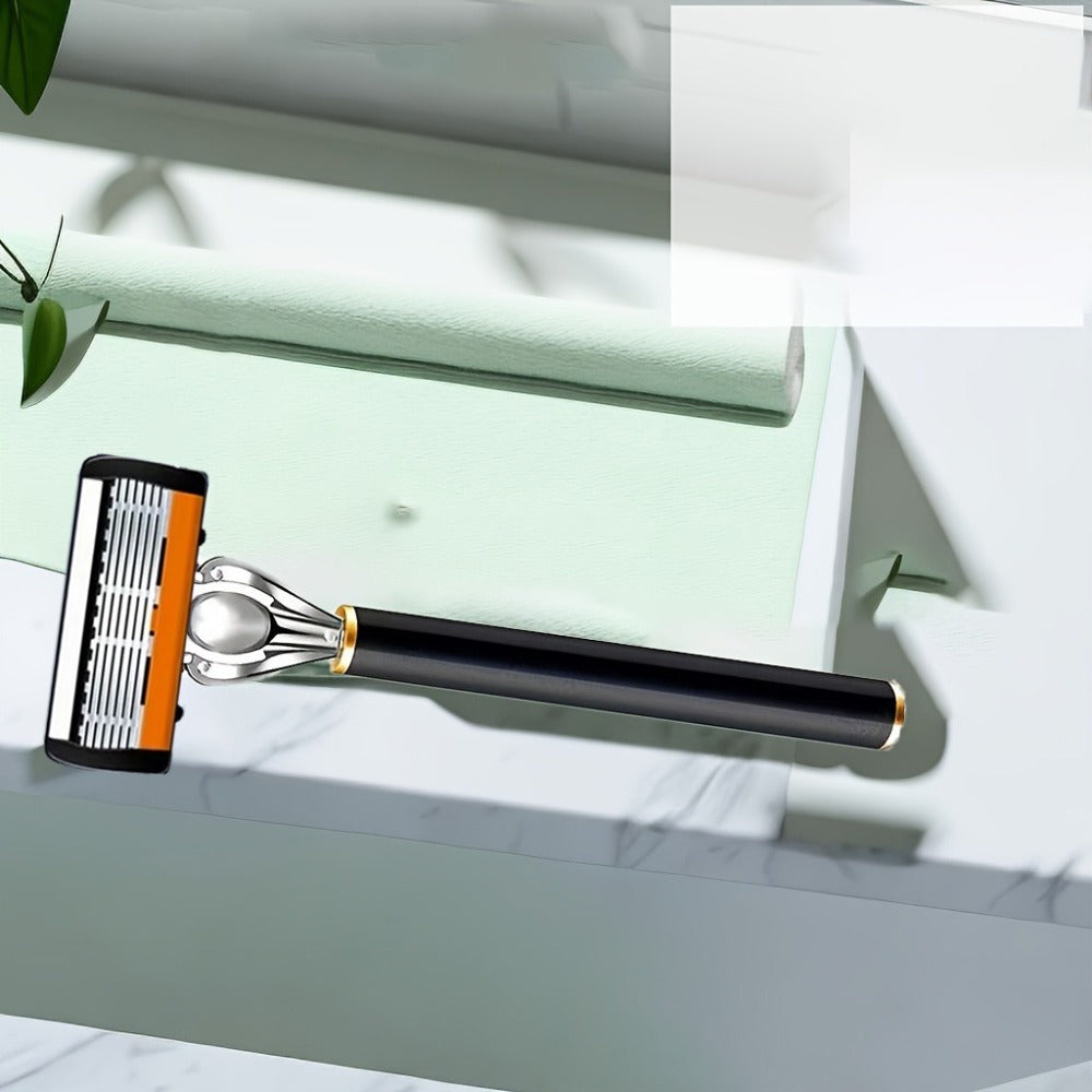 Metal Safety Razor Set with Washable Anti-Slip Handle and 24 or 36 Replacement Blades for Daily Shaving