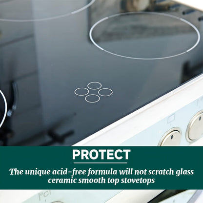 Glass and Ceramic Cooktop Cleaner and Polish in a Five-Pack Set for Routine Care of Smooth Cooking Surfaces